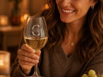 Verre à vin personnalisé avec prénom et initiale