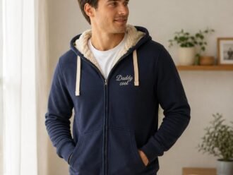 Veste Sherpa unisexe brodée au cœur