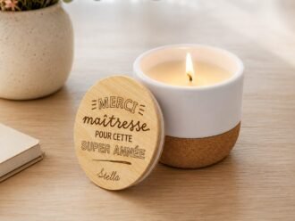 Bougie parfumée personnalisée Merci Maîtresse, Maître ou Nounou