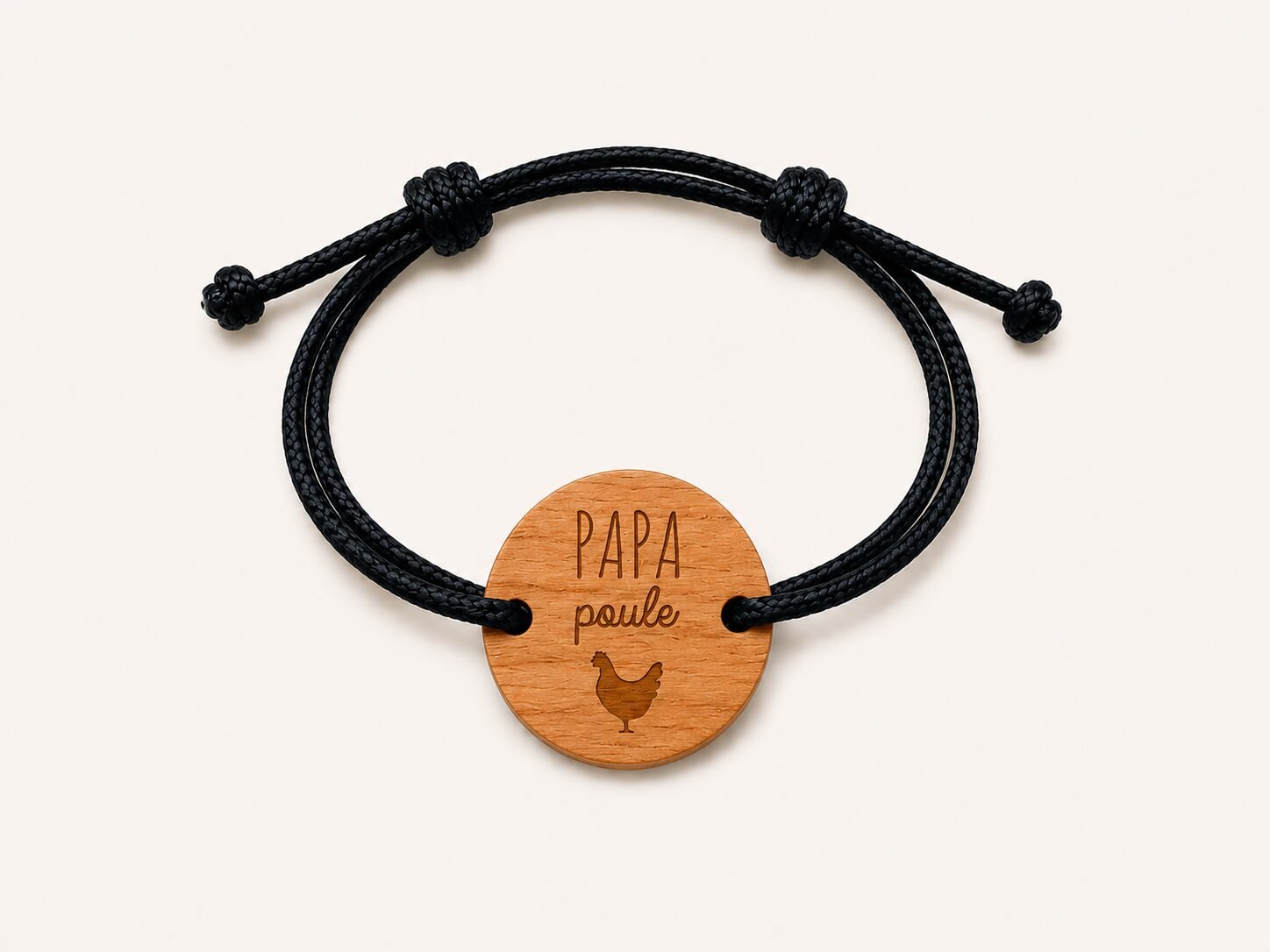 Bracelet en bois “Papa Poule” – Image 5