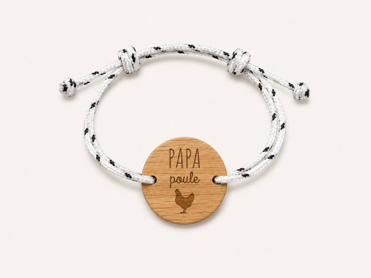 Bracelet en bois “Papa Poule” – Image 2