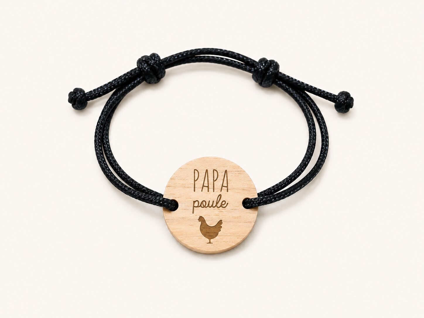 Bracelet en bois “Papa Poule” – Image 3
