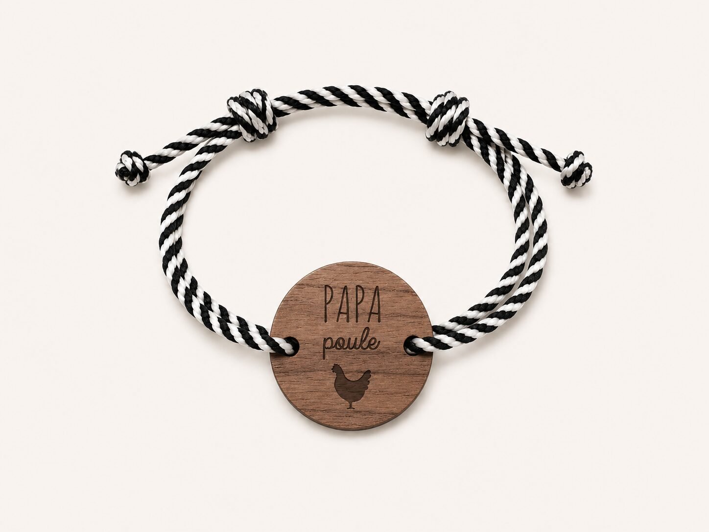 Bracelet en bois “Papa Poule” – Image 4