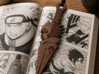 Marque-page kunai en bois inspiré de Sasuke